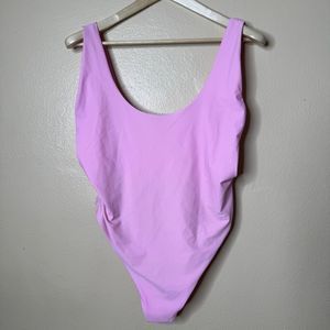 Aerie Swimsuit Women's XXL Pink One Piece Low Back Scoop Neckline Beach